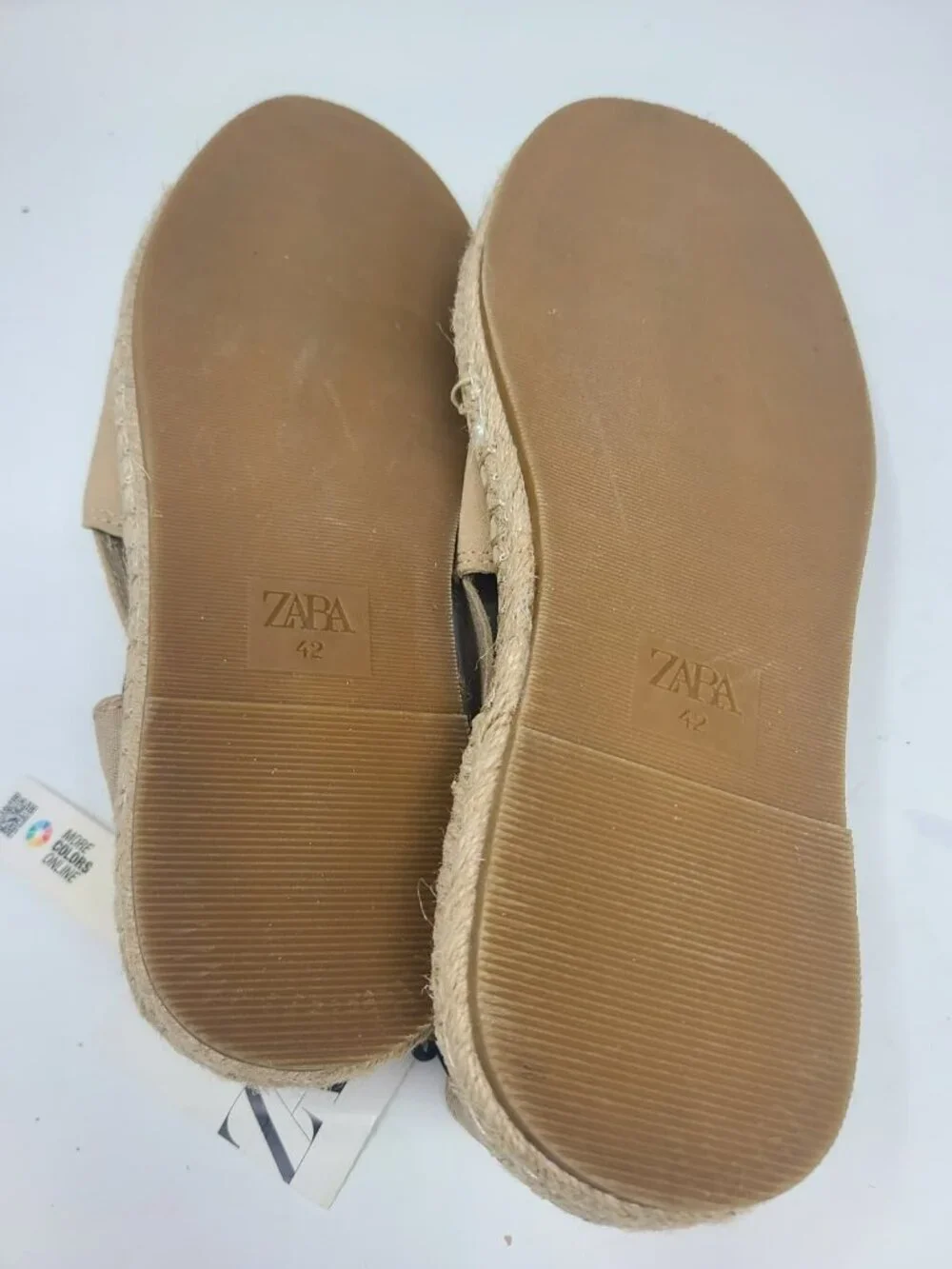 Zara Mens Suede Espadrille Sandals in Beige Size 9 2719/920